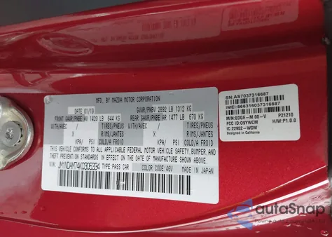 2019 Mazda Mx-5 Miata Rf Grand Touring z USA, uszkodzony, nr VIN JM1NDAM74K0305334